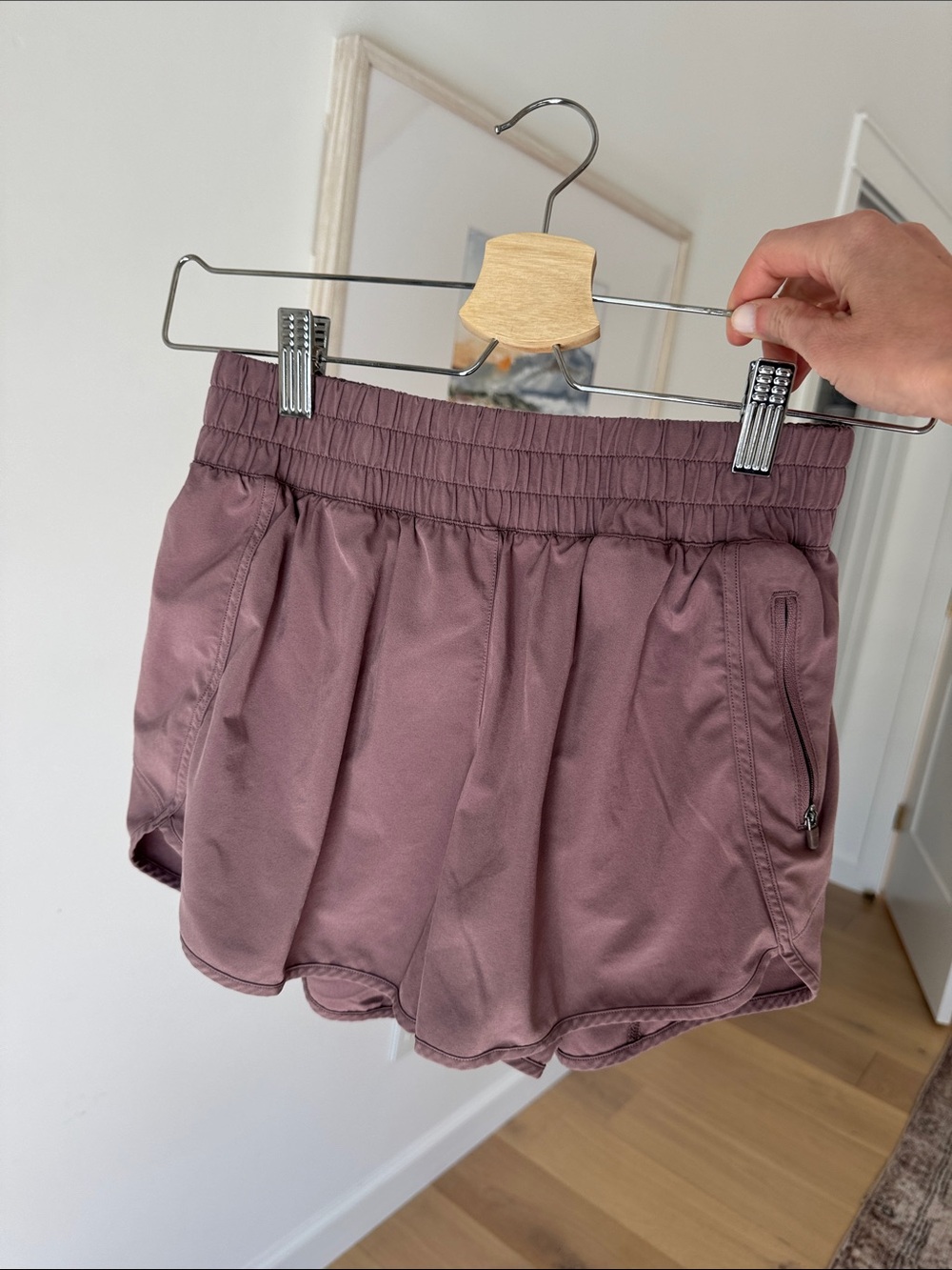 SET OF TWO - CRZ Yoga Feathery-Fit Soft High Rise Lined Shorts 3'', dusty purple
